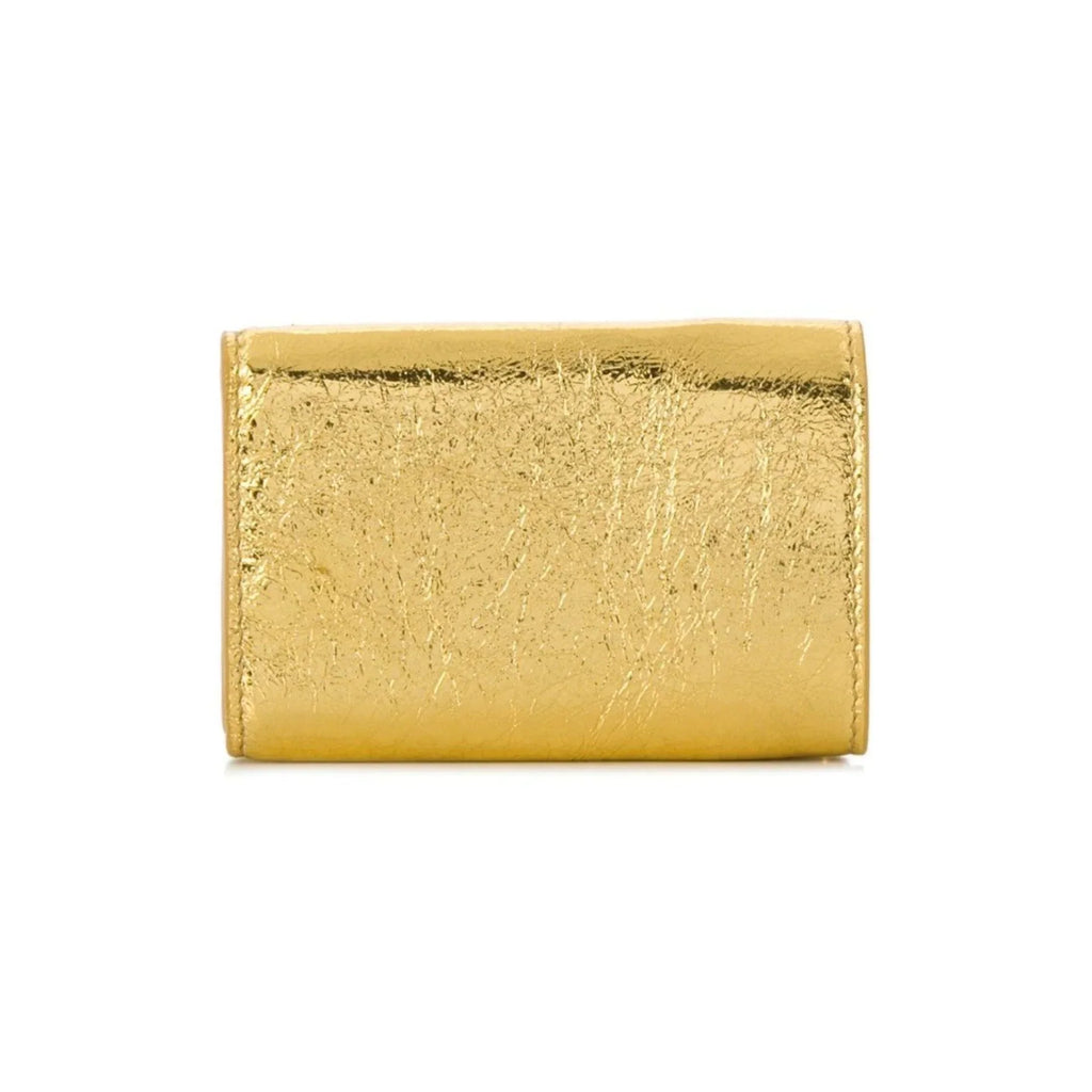 Balenciaga Papier Gold Arena Lambskin Mini Trifold Wallet 391446