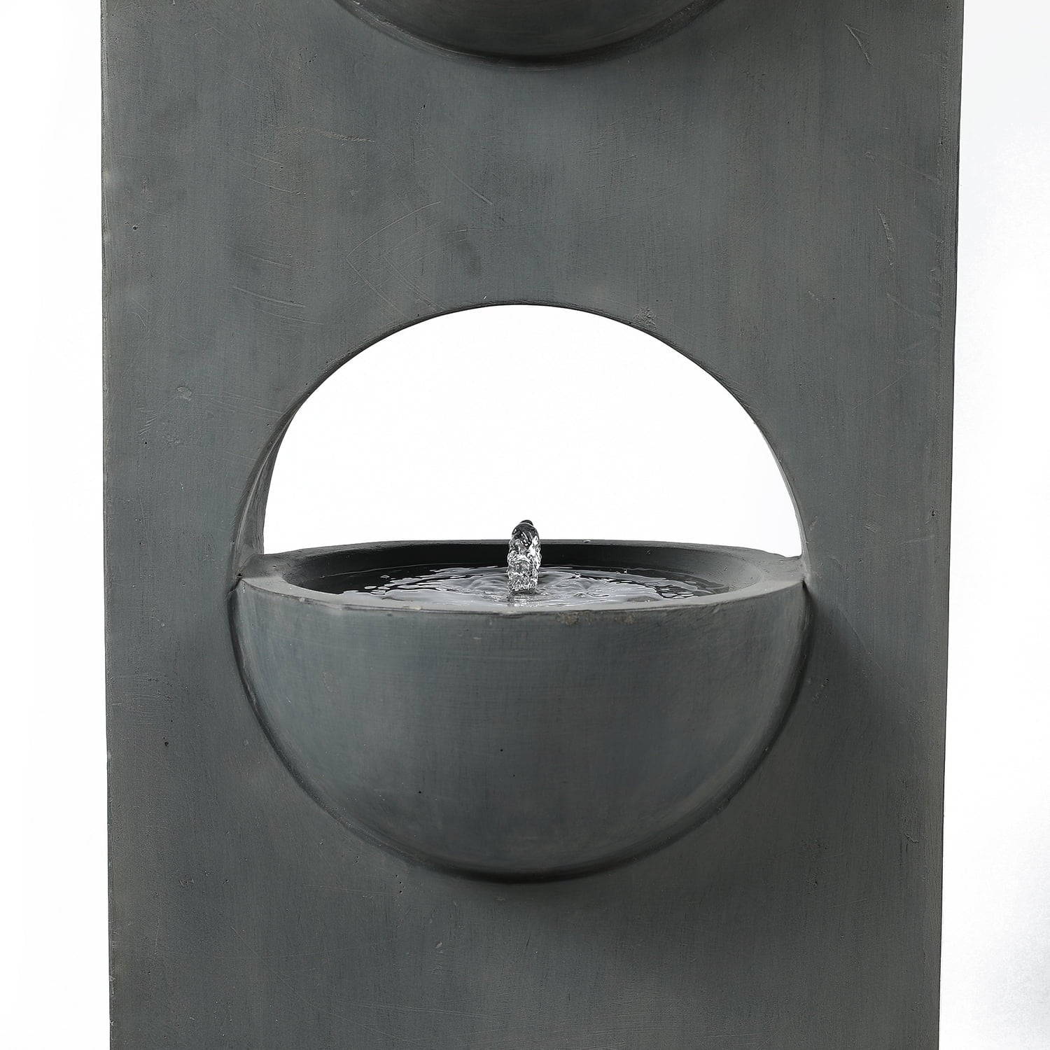 HomeStock Vintage Visions Gray Gentlemen Column Two Tier Bowl Bubbler Outdoor Fountain