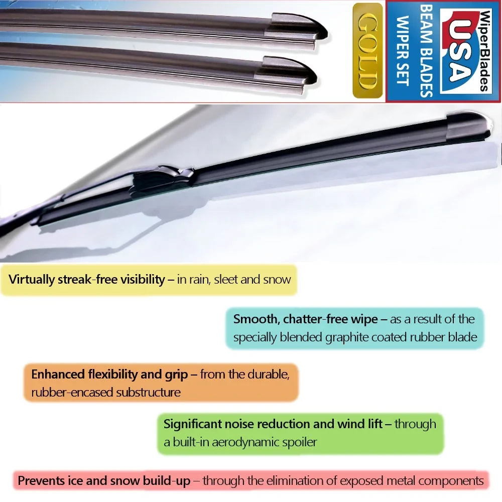 2018 Buick Envision Beam Wiper Blades Wipers WBUSA (Set of 3) w/Rear Wiper
