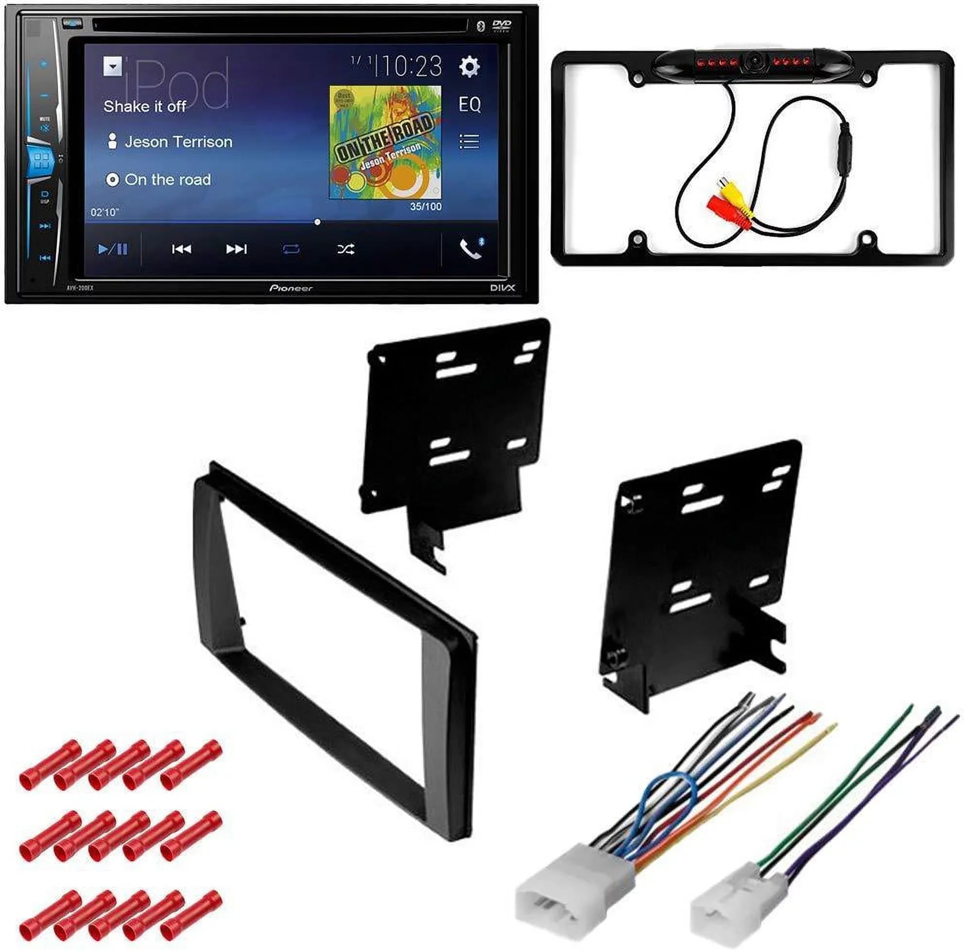 KIT2707 Bundle with Pioneer Multimedia DVD Car Stereo and Installation Kit - for 2003-2009 Toyota 4Runner Sport Edition w/RDS / Bluetooth Touchscreen, Backup Camera, Dash Kit