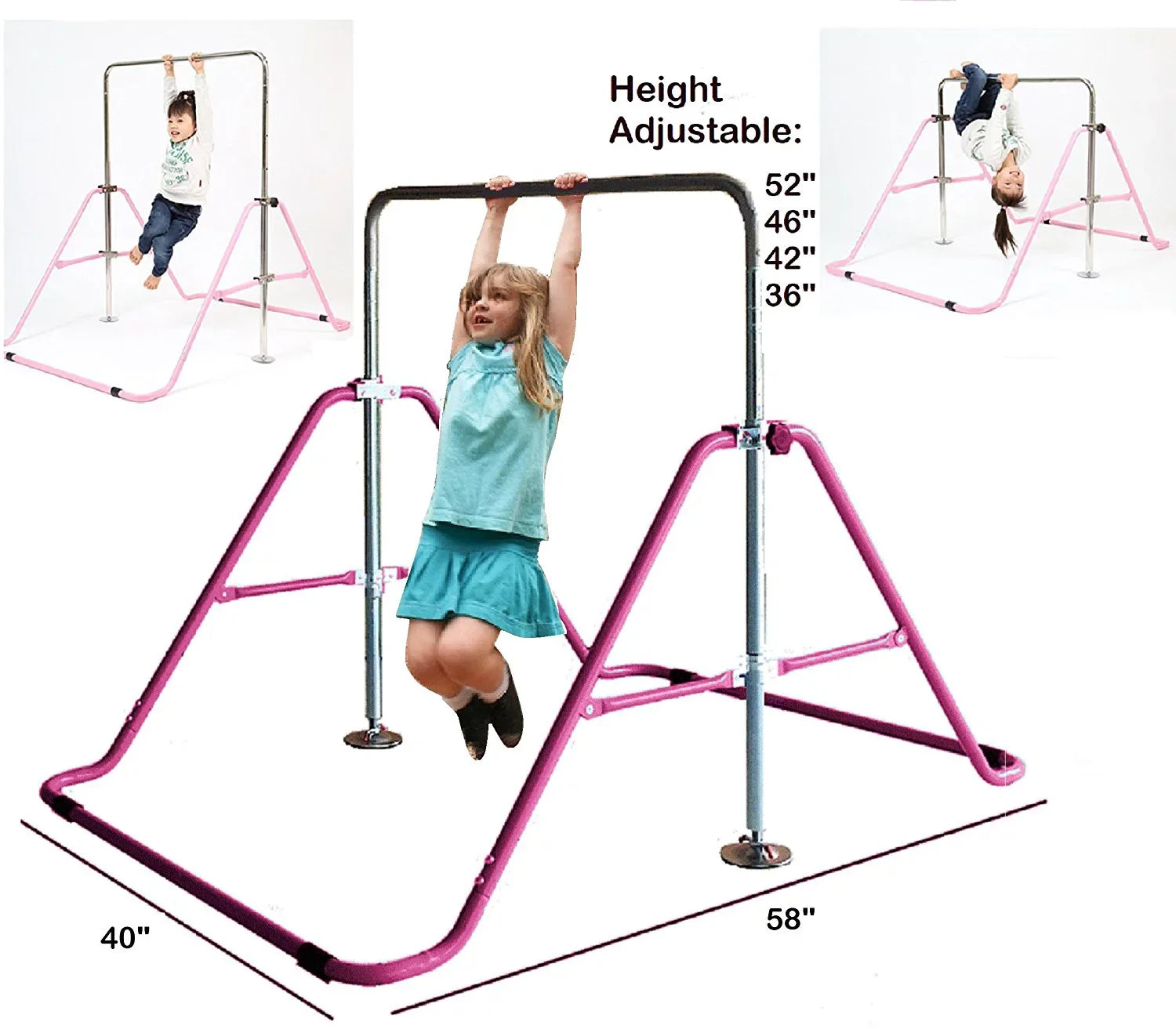 Progymnastics Gymnastics Bar, Jungle Gym Horizontal Bar Kip Bar, Junior Training, Monkey Bar Climbing Tower Pink