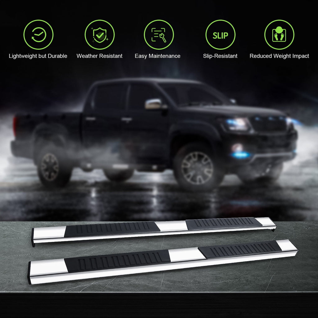 ONINE 6 Inch Chrome Running Boards Custom Fit 2019-2024 Dodge Ram 1500 New Body Crew Cab Aluminum Polished Side Step Nerf bar (Do Not Fit 2019-2023 Ram 1500 Classic)