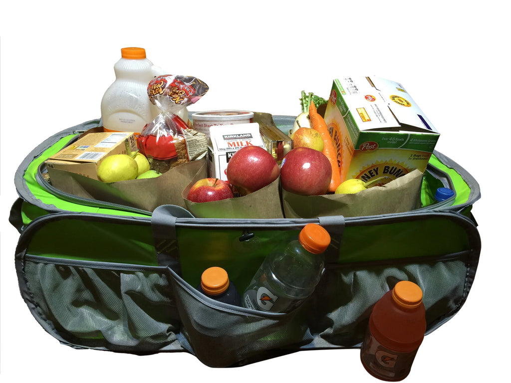 K-Cliffs Heavy Duty Trunk Organizer, XL Large Pop-up Grocery Cargo Bag, Nylon, Dark