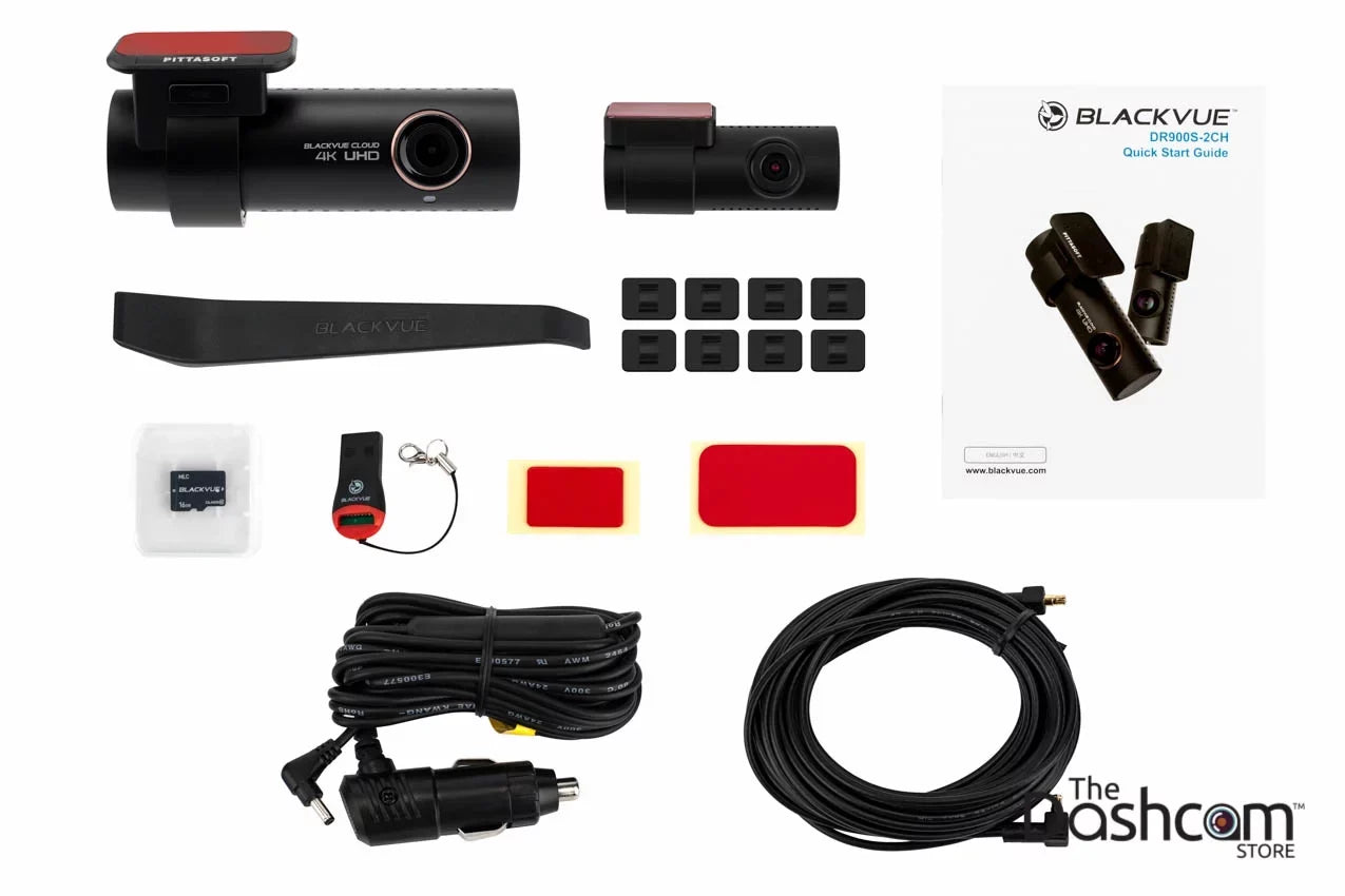 Midnight DR900S-2CH Dual Lens 4K GPS WiFi Cloud-Capable Dashcam for Front and Rear w/ 64 GB Memory Card