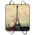 GCKG Eiffel Tower Pet Car Seat Cover,Frech Paris Eiffel Tower Love Flower Pet Car Seat Cover Dog Car Seat Mat Hammock Cargo Mat Trunk Mat For Cars Trucks and SUV 54x60 inches