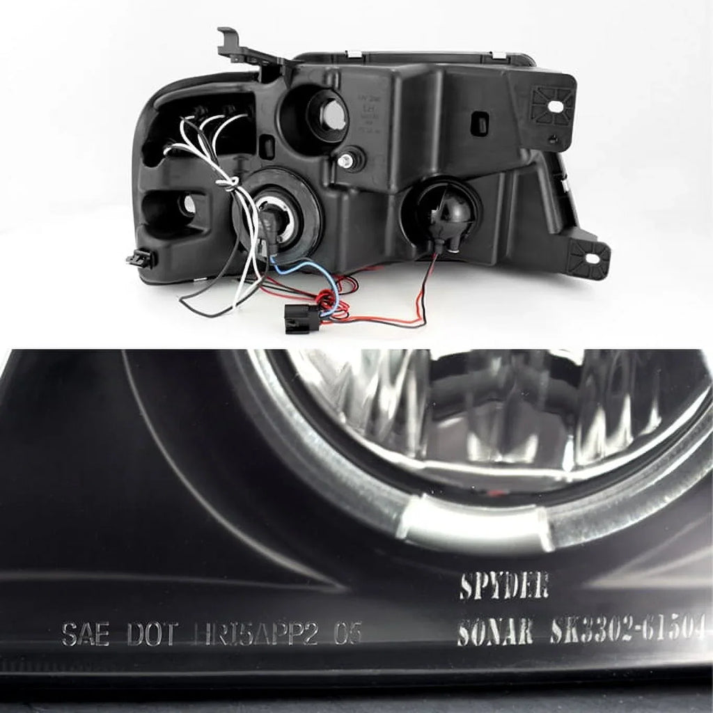 For 04-08 F150 Midnight Smoke Halo Projector LED Headlights + Full LED Taillights Fits select: 2004-2008 FORD F150