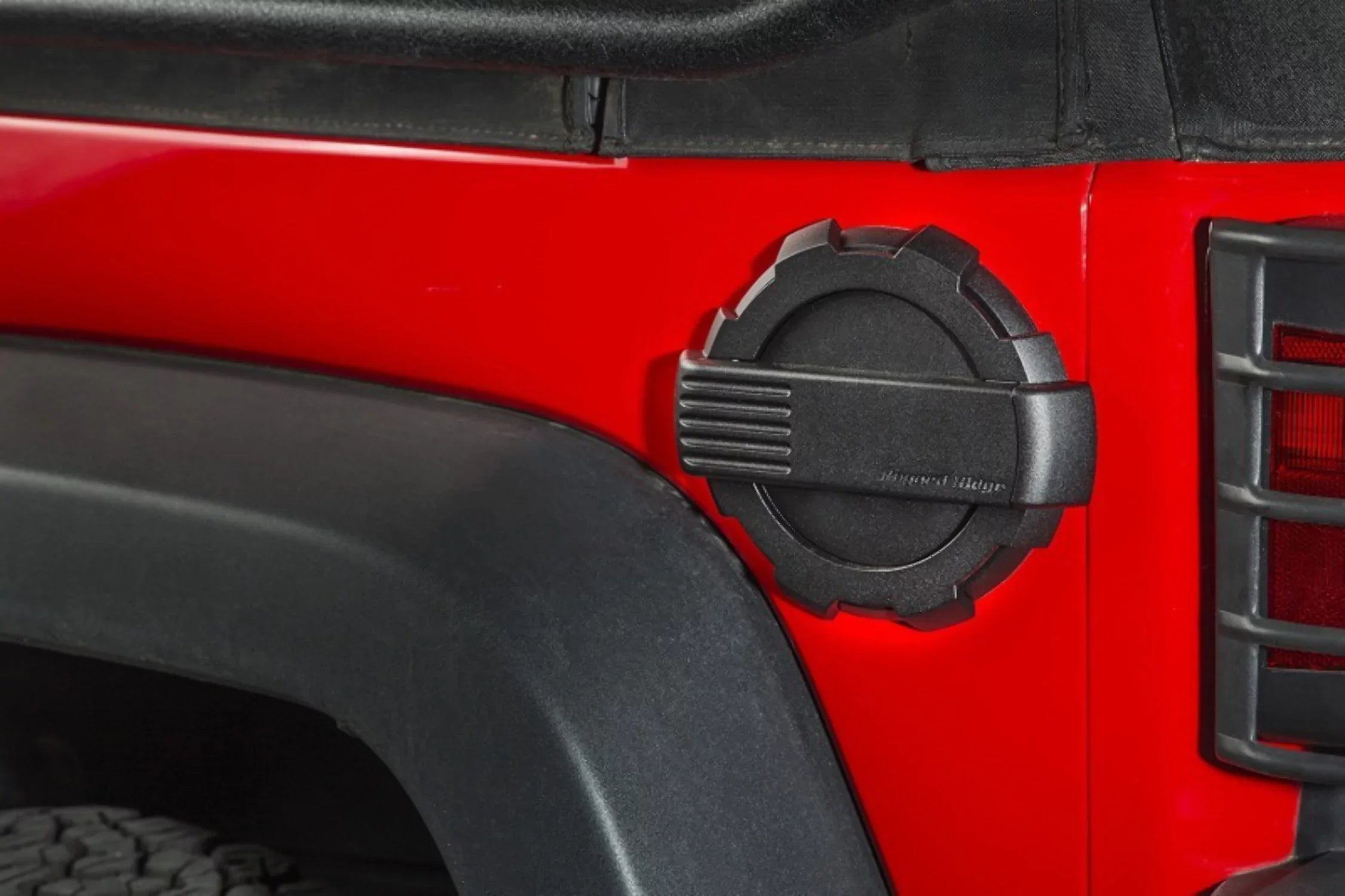 Rugged Ridge by RealTruck | 11425.12 Elite Gas Cap Door, Non-Lock, Dark 2007-2018 Jeep Wrangler JK Compatible with Select: 2008, 2015-2018 Jeep Wrangler Unlimited