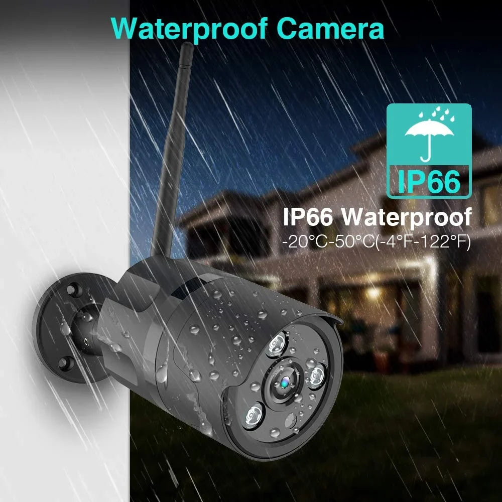 Wireless Security Camera, Netvue Outdoor WiFi Security Camera with Motion Detection Weatherproof Night Midnight