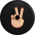 2018 2019 Wrangler JL Backup Camera Peace Sign Fingers Text Emoji Spare Tire Cover for Jeep RV 32 Inch
