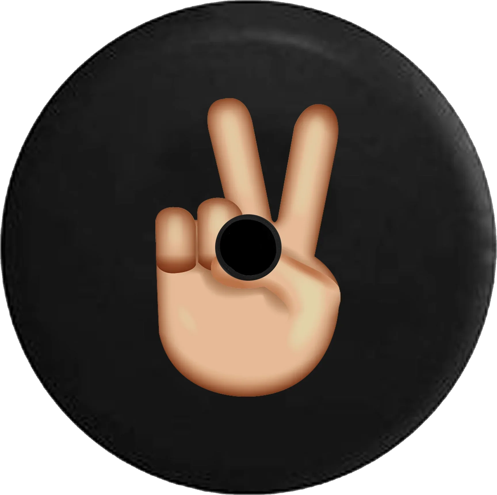 2018 2019 Wrangler JL Backup Camera Peace Sign Fingers Text Emoji Spare Tire Cover for Jeep RV 32 Inch