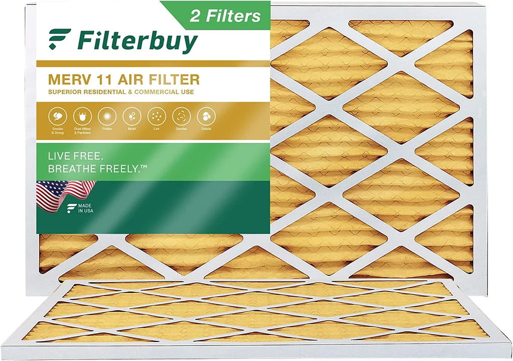 Filterbuy 20x32x1 MERV 11 Pleated HVAC AC Furnace Air Filters (2-Pack)