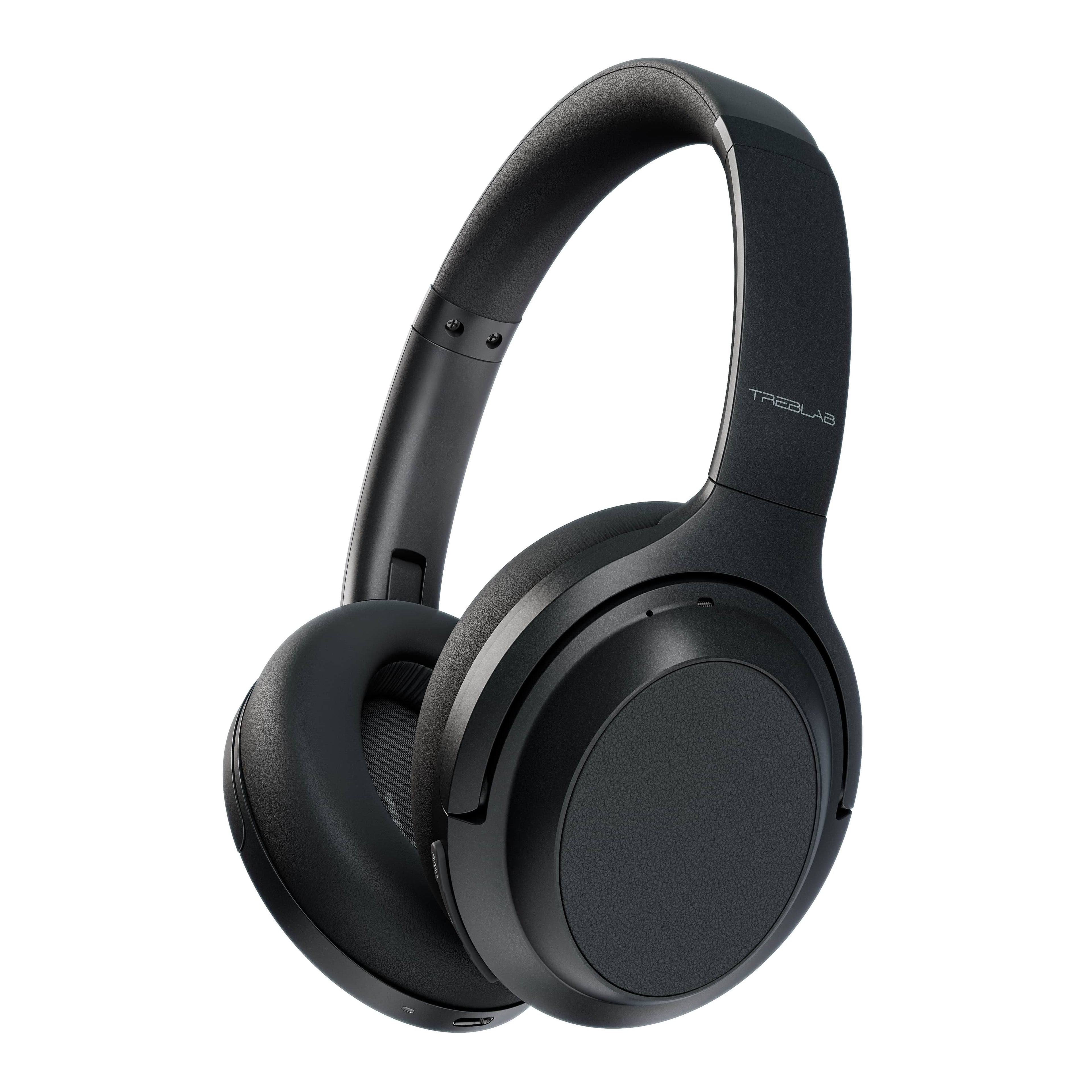 TREBLAB Z7 PRO - Hybryd Active Noise Canceling Headphones with Mic - 45H Playtime & USB-C Fast Charging, ANC Wireless Over Ear Bluetooth Headphones w/aptX, Stereo Sound, Touch Control (Grey)
