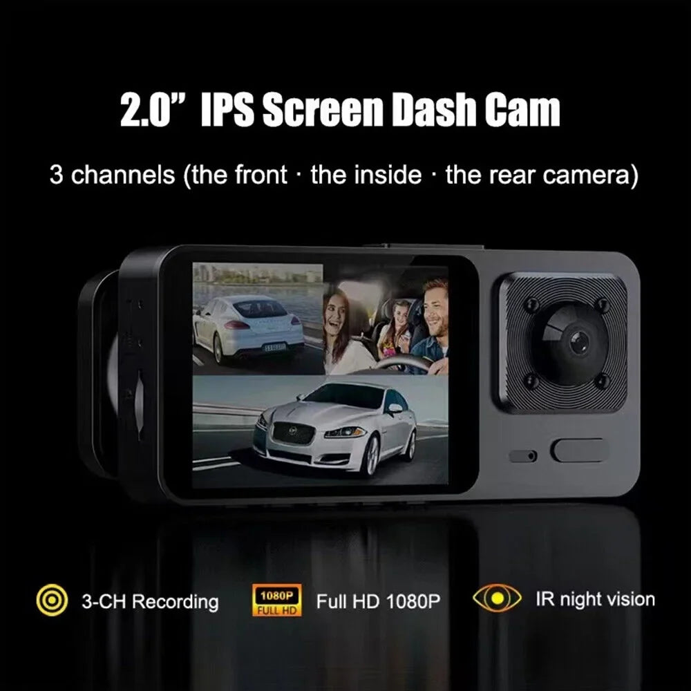 G·PEH HD Dual Lens Car Dash Cam Front/Rear/Inside Video Recorder Camera G-sensor