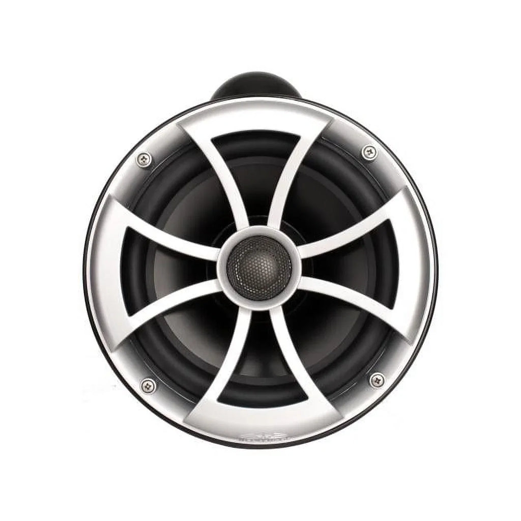 Wet Sounds ICON8B-FMINI 8" Midnight Tower Speakers with Stainless Steel MINI Fixed Clamps & SYN-DX2.3 1200 Watt Amplifier