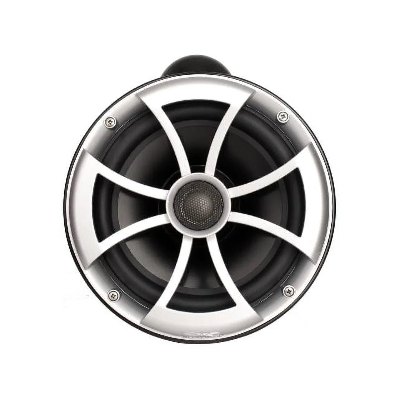 Wet Sounds ICON8B-FMINI 8" Midnight Tower Speakers with Stainless Steel MINI Fixed Clamps & SYN-DX2.3 1200 Watt Amplifier