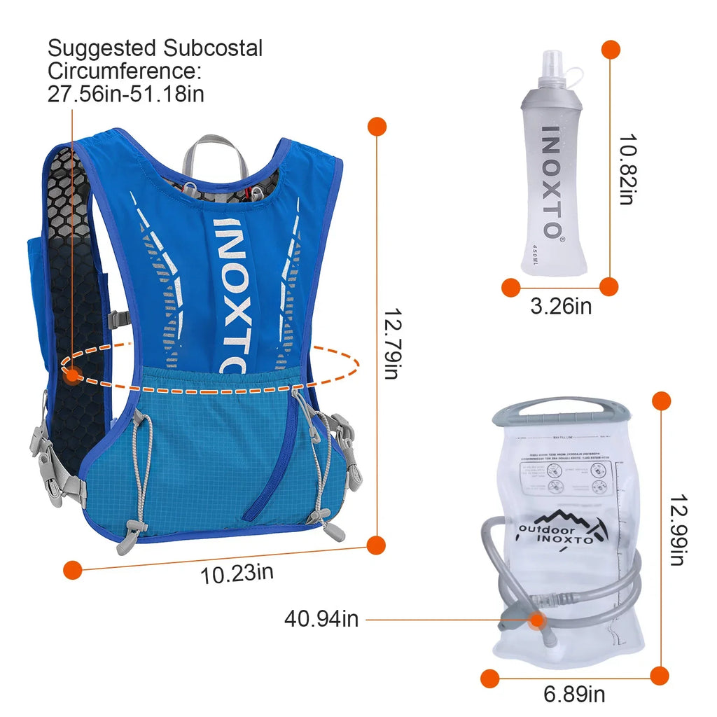 Runing Hydration Vest Backpack, iMounTEK Running Water Vest Hydration Pack with 2.4L Water Bladder Bag for Trail Running Marathon Race Hiking Cycling Grey