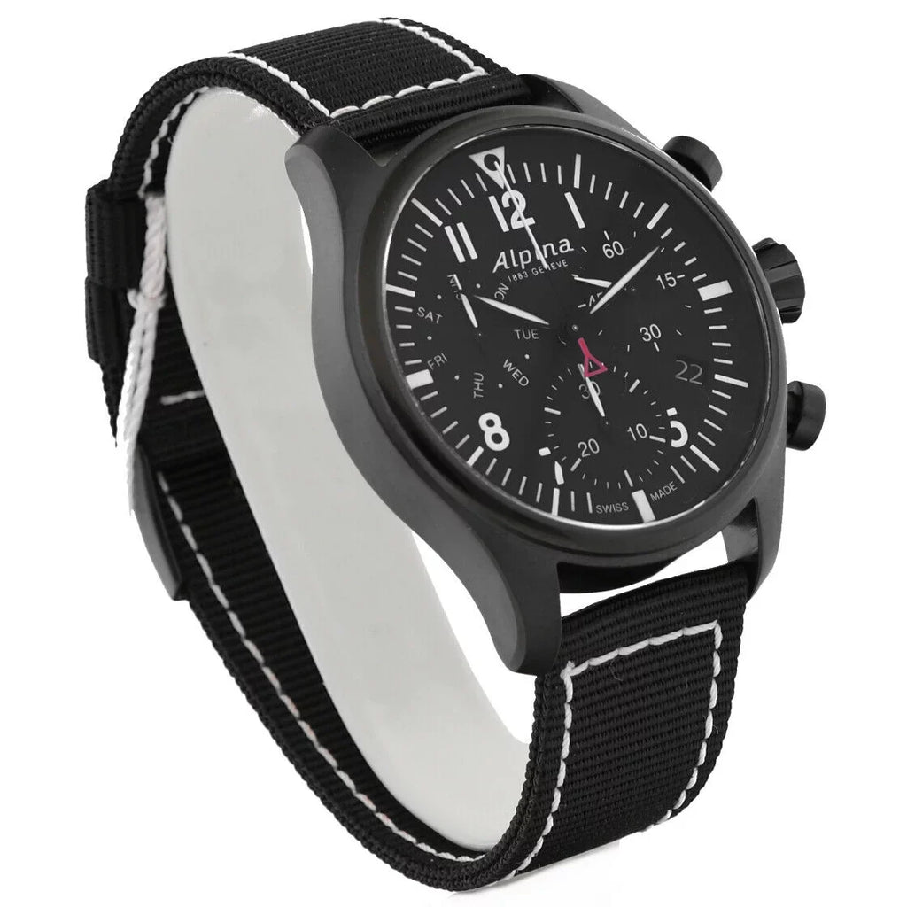 Alpina Startimer Pilot Chronograph AL-371BB4FBS6 Ebony PVD Gemstone Individuals Watch