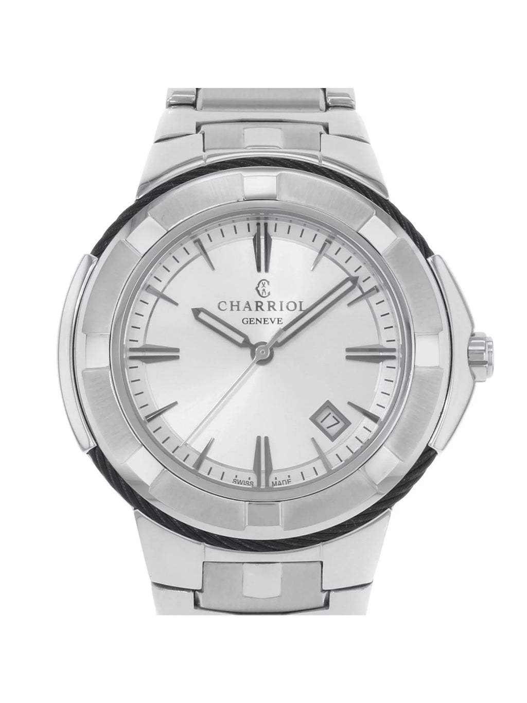 Charriol Celtic Stainless Steel Silver Interface Crystal Individuals Watch CE443B.930.103