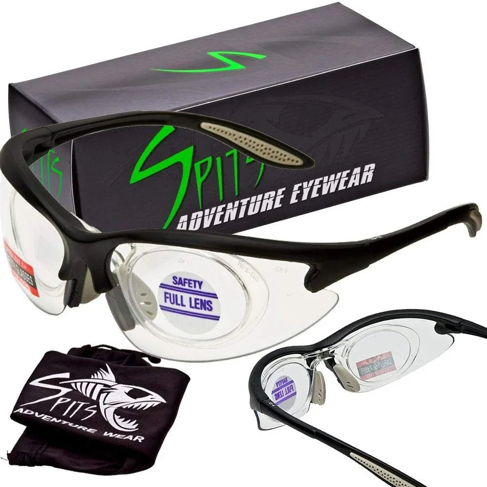 Spits Eyewear 1.50 Full Magnifying Shooting Safety Glasses MAGSHOT Pick Frame & Lens Color (Lens color: Clear Anti-Fog, Frame color: Dark
