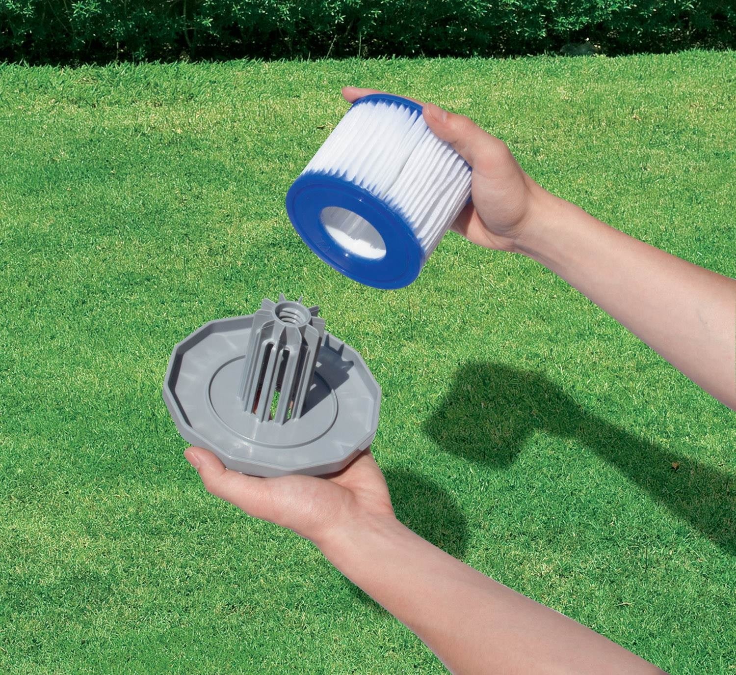 Intex 10 x 2.5 Foot Above Ground Pool, Filter Cartridge (2 Pack), and Pump