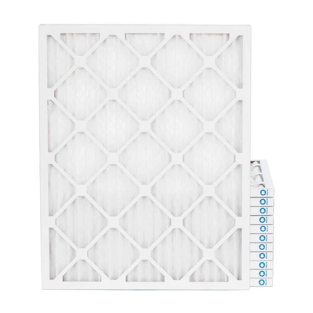 20x25x1 Merv 8 Pleated AC Furnace Air Filters. 12 Pack. (Actual Size: 19-1/2 x 24-1/2 x 7/8)