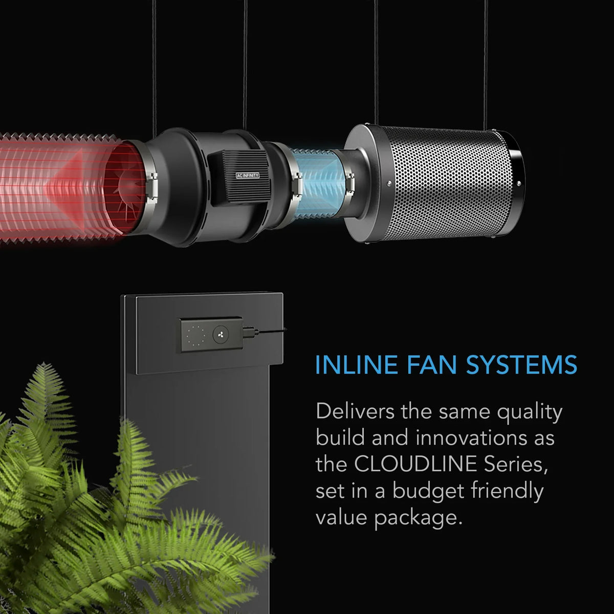 AC Infinity Air Filtration Kit 6”, CLOUDLINE Inline Fan and Carbon Filter Combo, Cooling and Ventilation System for Grow Tents, Hydroponics, Indoor Gardening