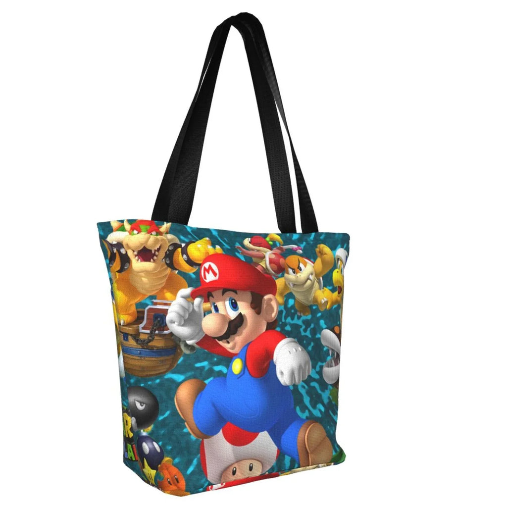 Super Mario 3D Land People Tote Bag Large Capacity Shoulder Handbag For Travel Beach Shopping Business Work School