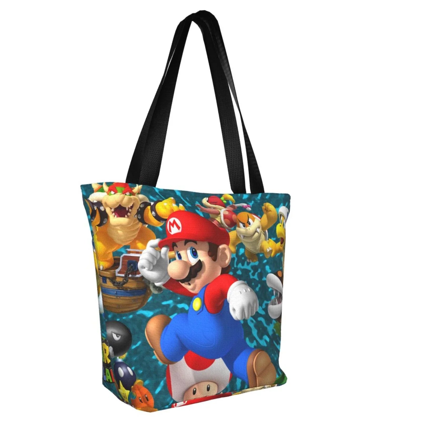 Super Mario 3D Land People Tote Bag Large Capacity Shoulder Handbag For Travel Beach Shopping Business Work School