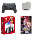 Final Point Switch OLED Console White with Extra Wireless Controller, Pokemon Shining Pearl and Screen Cleaning Cloth