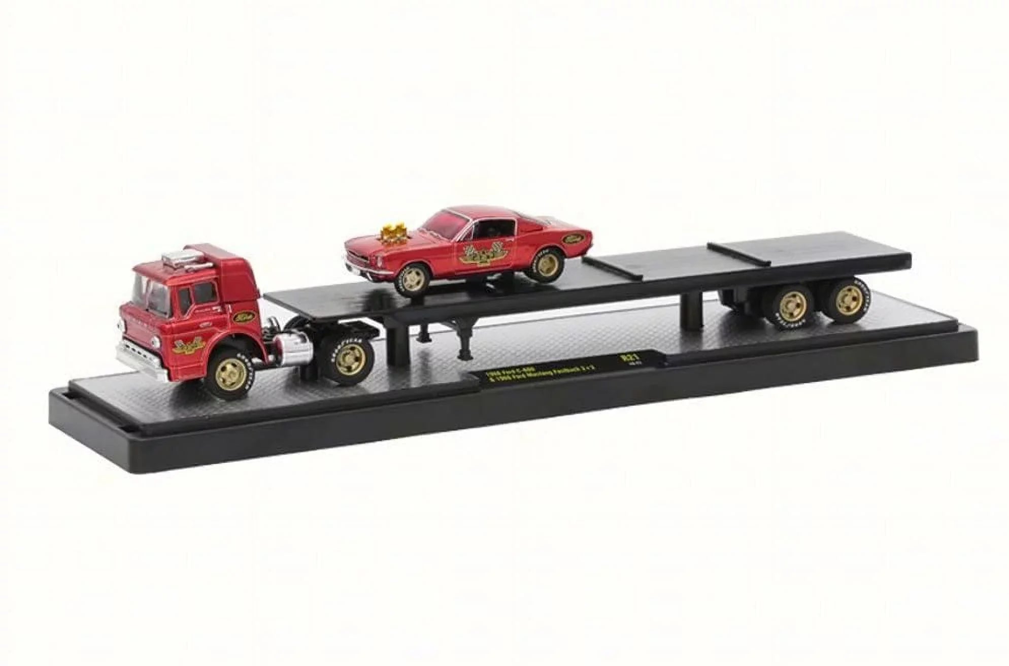 M2 Machines Auto Hauler 1966 Ford C-600 and 1966 Ford Mustang Fastback 2+2