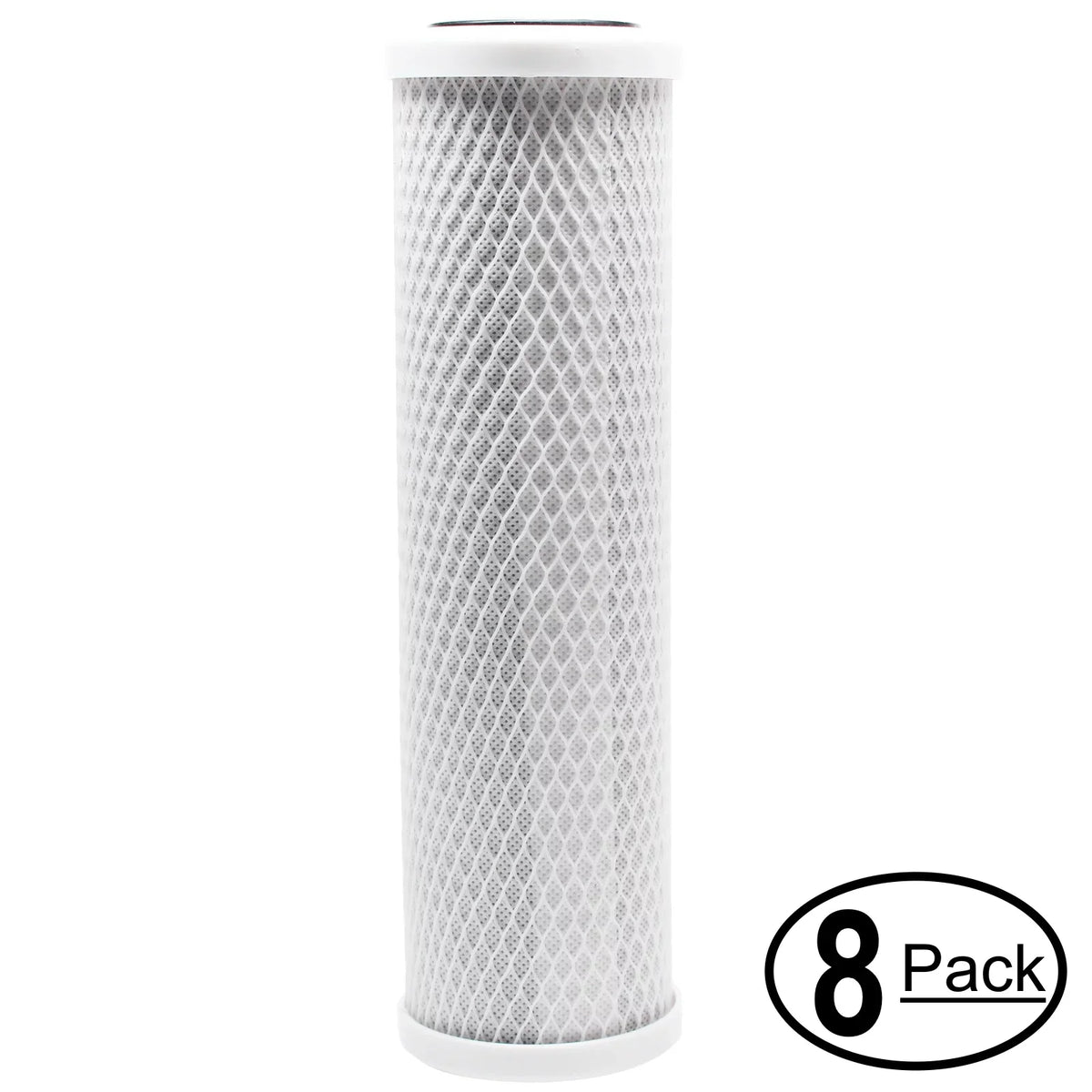 8-Pack Individuals for Crystal Quest CQE-CT-00110 Activated Carbon Block Filter - Universal 10 inch Filter for CRYSTAL QUEST Mega Triple Filter system - Denali Pure Brand