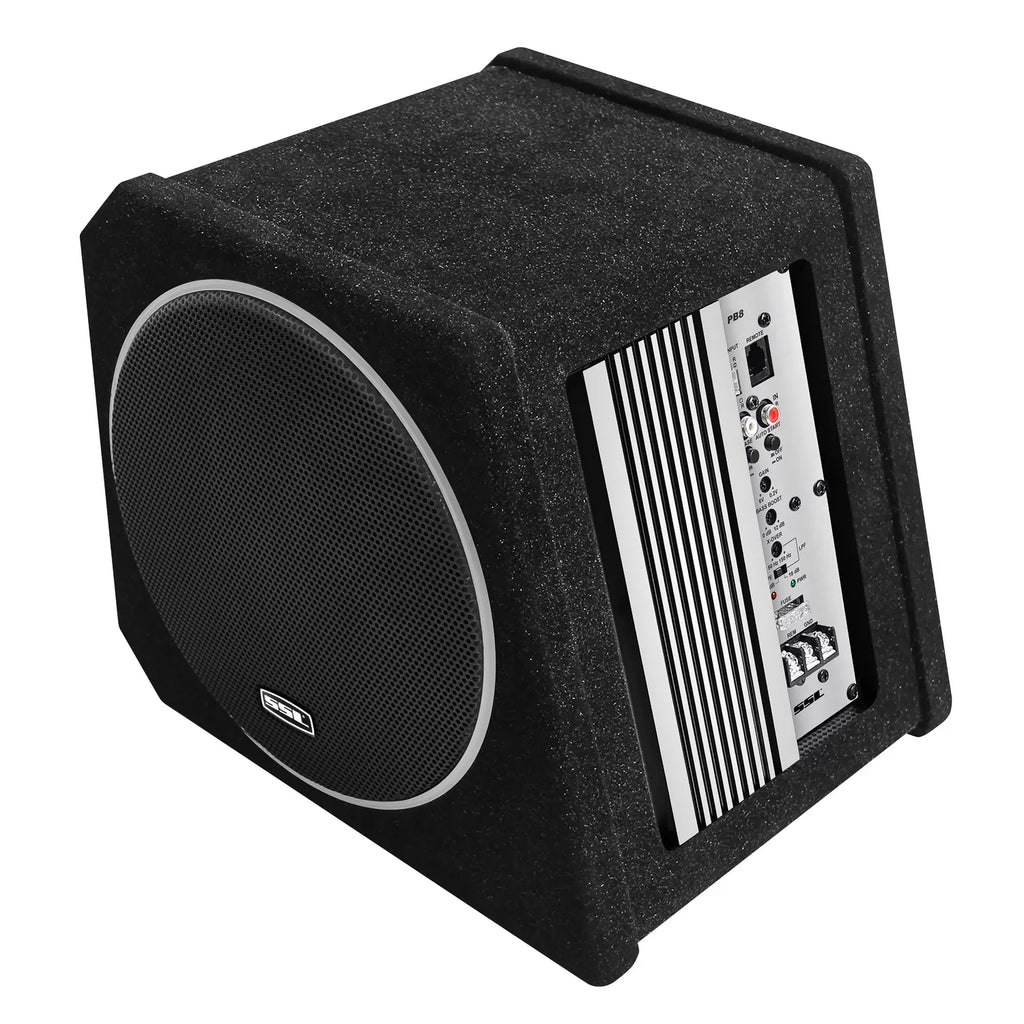 Sound Storm Laboratories PB8 8 Inch Amplified Powered Car Audio Subwoofer Package – Built-in Amplifier, Passive Radiator, Remote Subwoofer Control, For Truck, Boxes and Enclosures