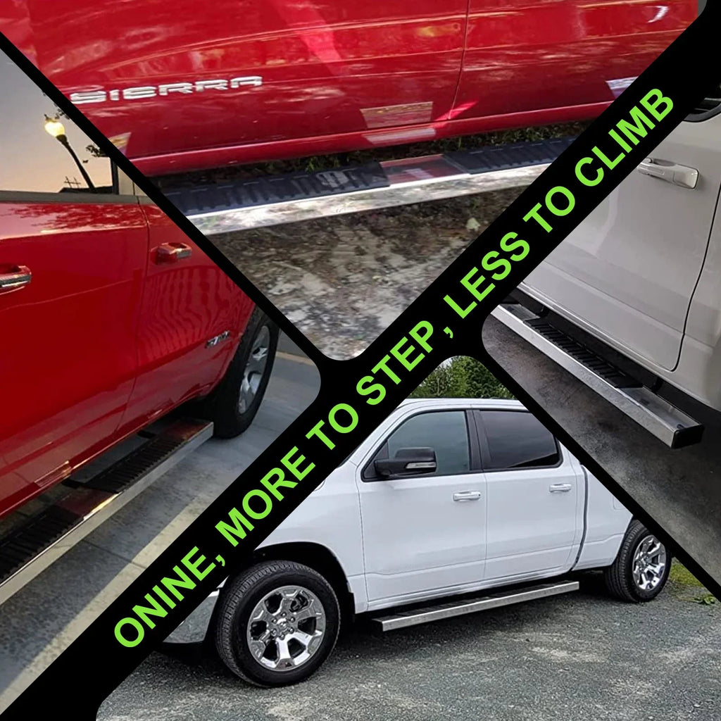 ONINE 6 Inch Chrome Running Boards Custom Fit 2019-2024 Dodge Ram 1500 New Body Crew Cab Aluminum Polished Side Step Nerf bar (Do Not Fit 2019-2023 Ram 1500 Classic)
