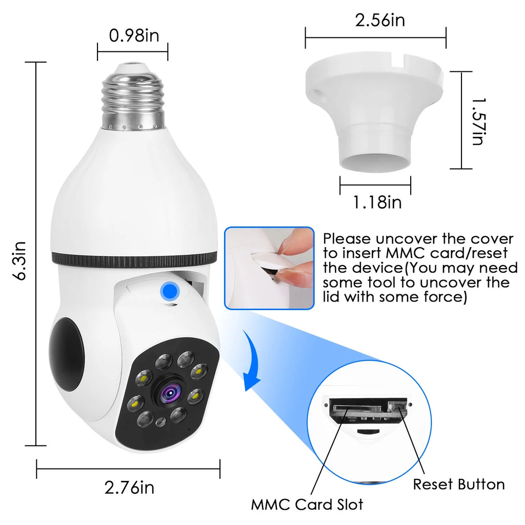 Electric Security Surveillance Camera iMounTEK 1080P FHD Wireless E27 WiFi Bulb Camera 360 Degree Panoramic Motion Tracking Alarm Two-Way Audio Night Vision APP Control