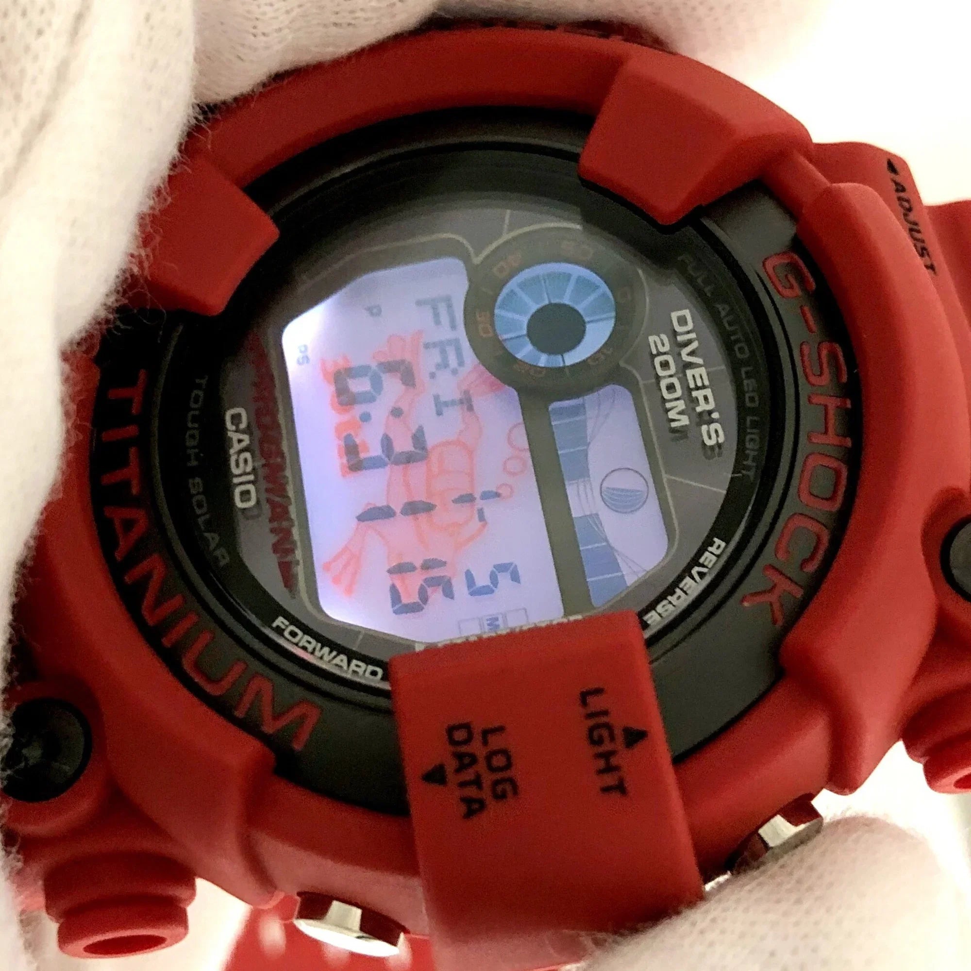 Pre-Owned CASIO Casio G-SHOCK Watch GW-8230NT-4JR FROGMAN 30th Anniversary Reprint Model Red Digital Tough Solar People ITWD1QAESCTM (Good)