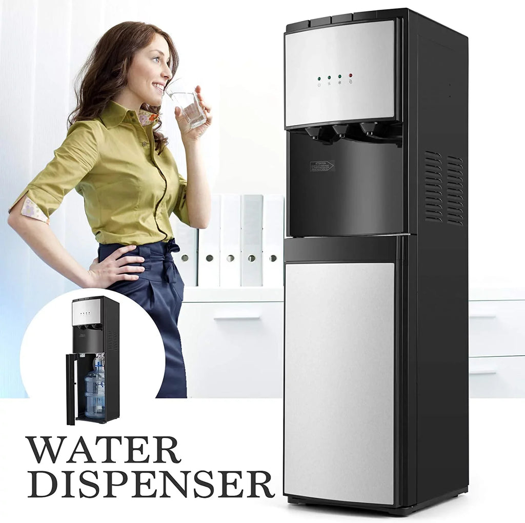 COSVALVE 5 Gallon Bottom Loading Hot Cold Normal Water Dispenser (Silver, Dark