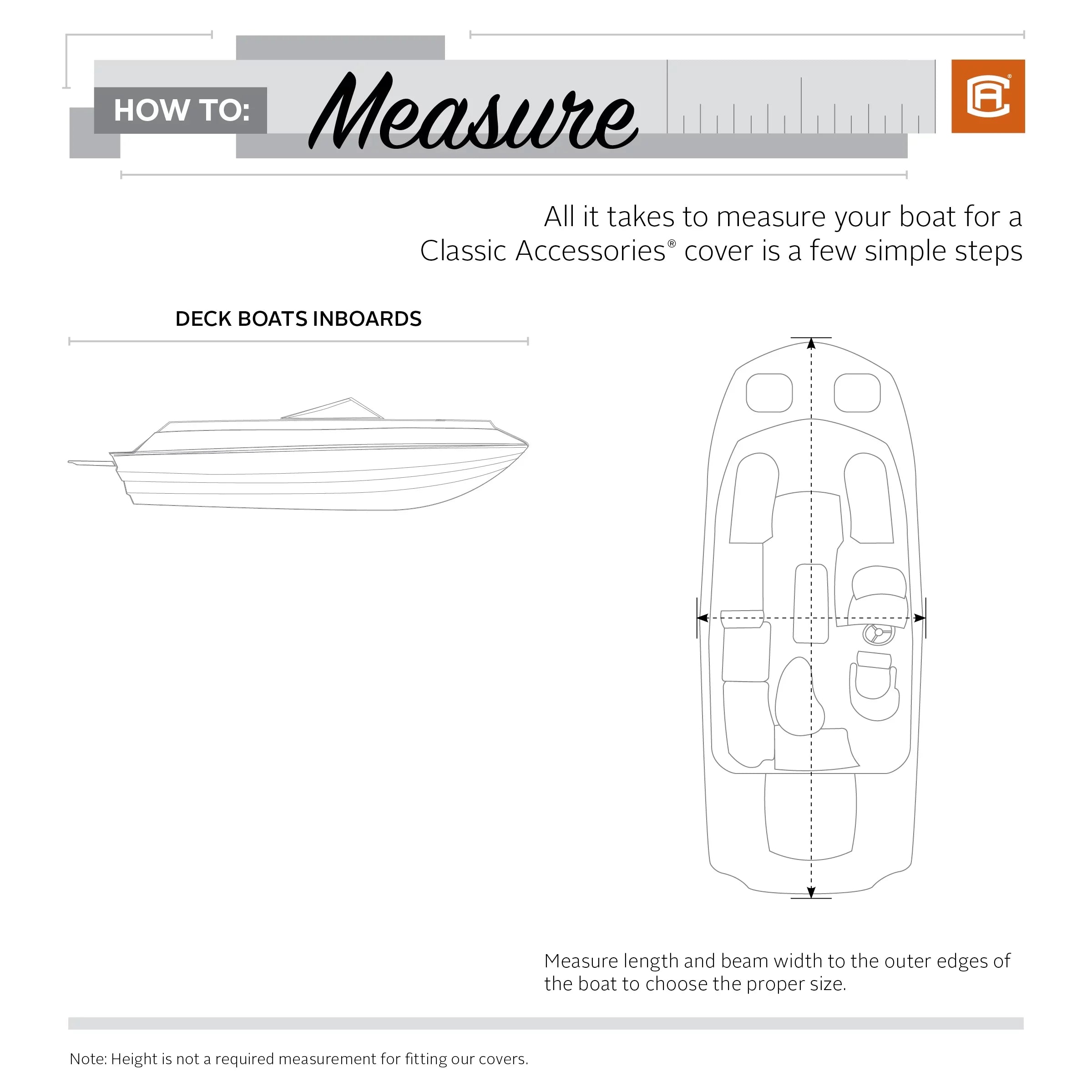 Classic Accessories StormPro Heavy-Duty Deck Boat Cover, Fits boats 20 ft - 22 ft long x 106 in wide