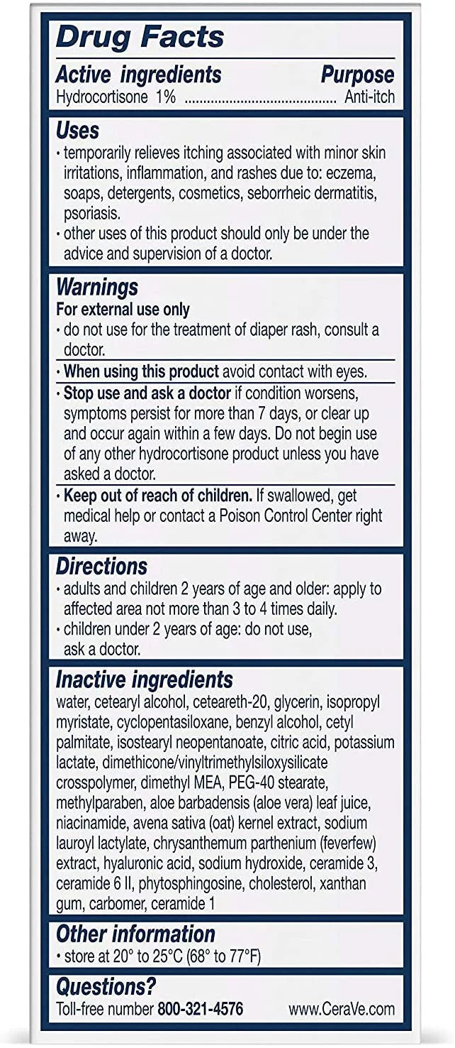 CeraVe Hydrocortisone Anti-Itch Cream - 1 oz, Pack of 4