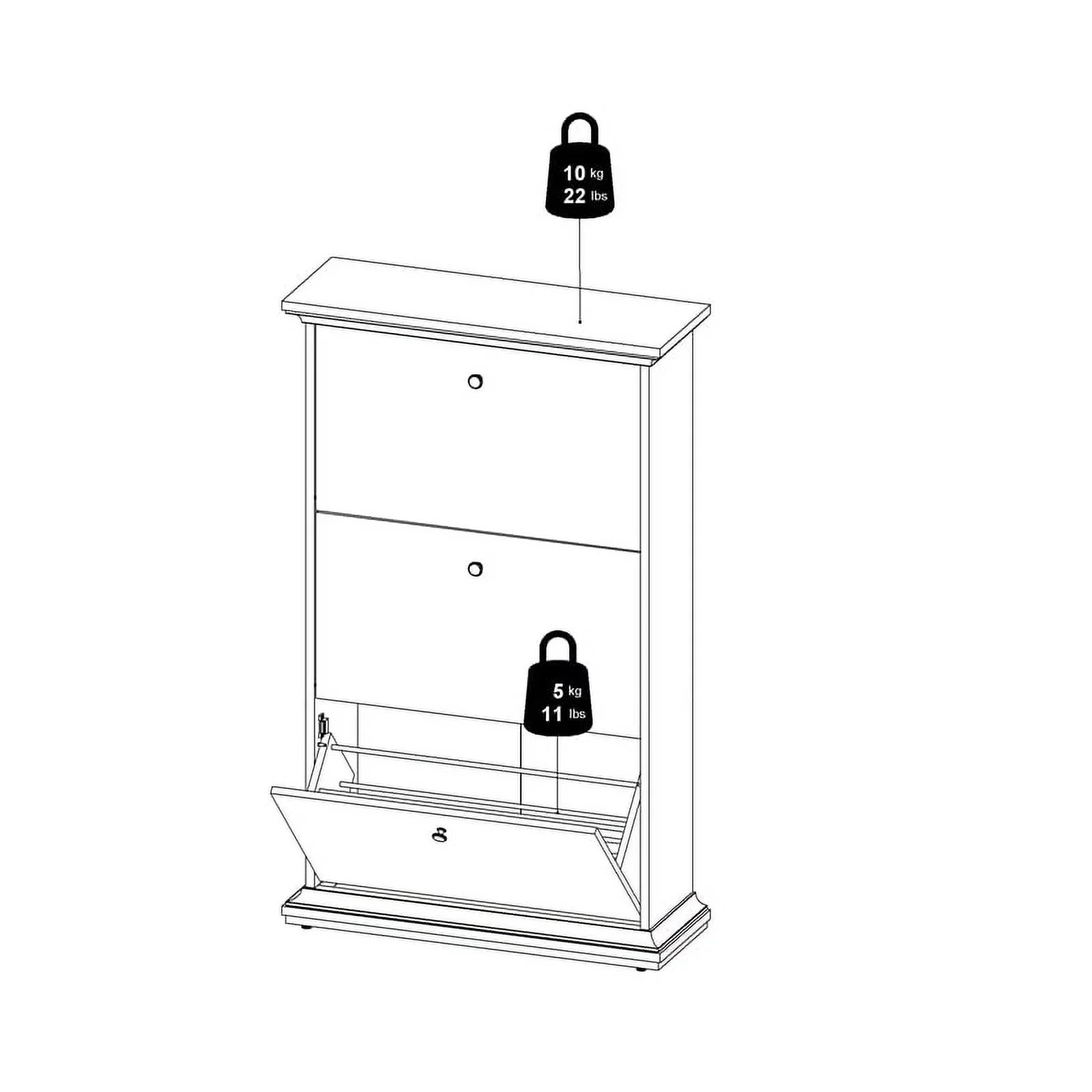 Allora Contemporary 3 Drawer Wood Shoe Cabinet in White