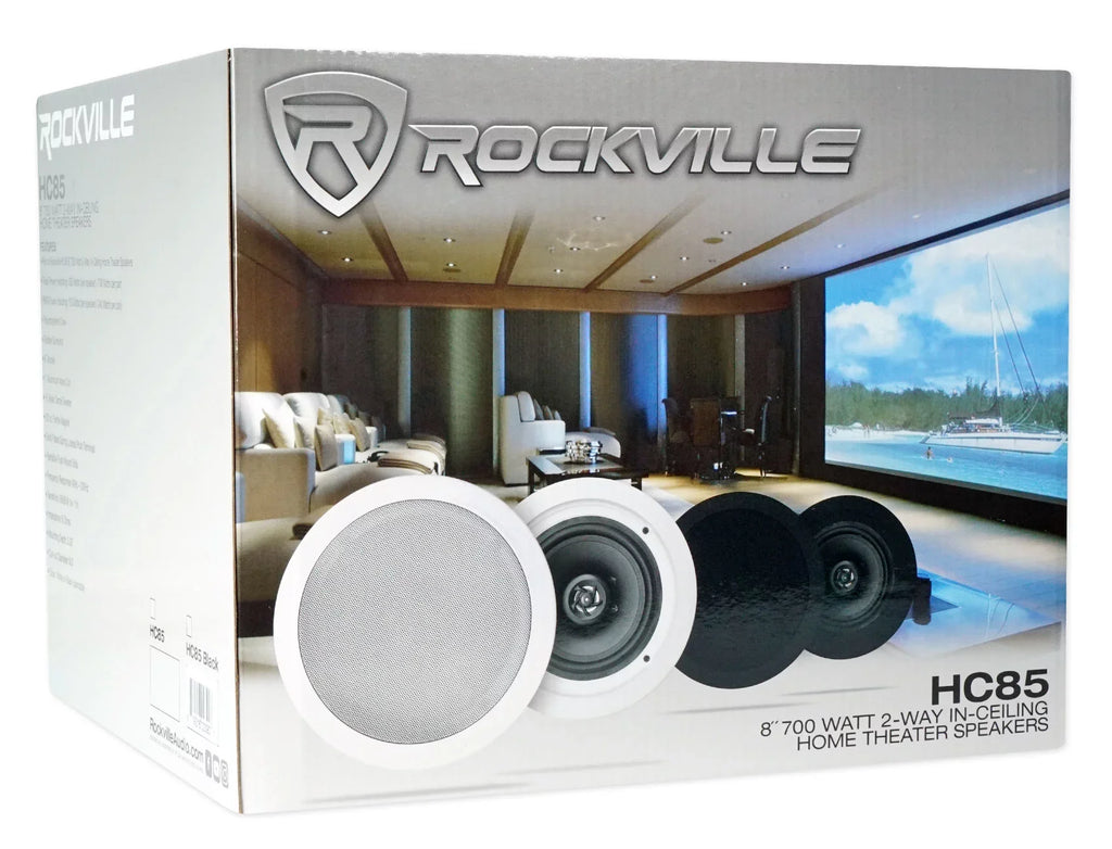 Rockville ROCK MATRIX Multi Room Home Receiver+6) Ceiling+2) Midnight Wall Speakers