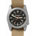 Gentlemen A-2T Original Classic Analog Titanium Watch - Beige Nylon Strap - Midnight Display - 12724
