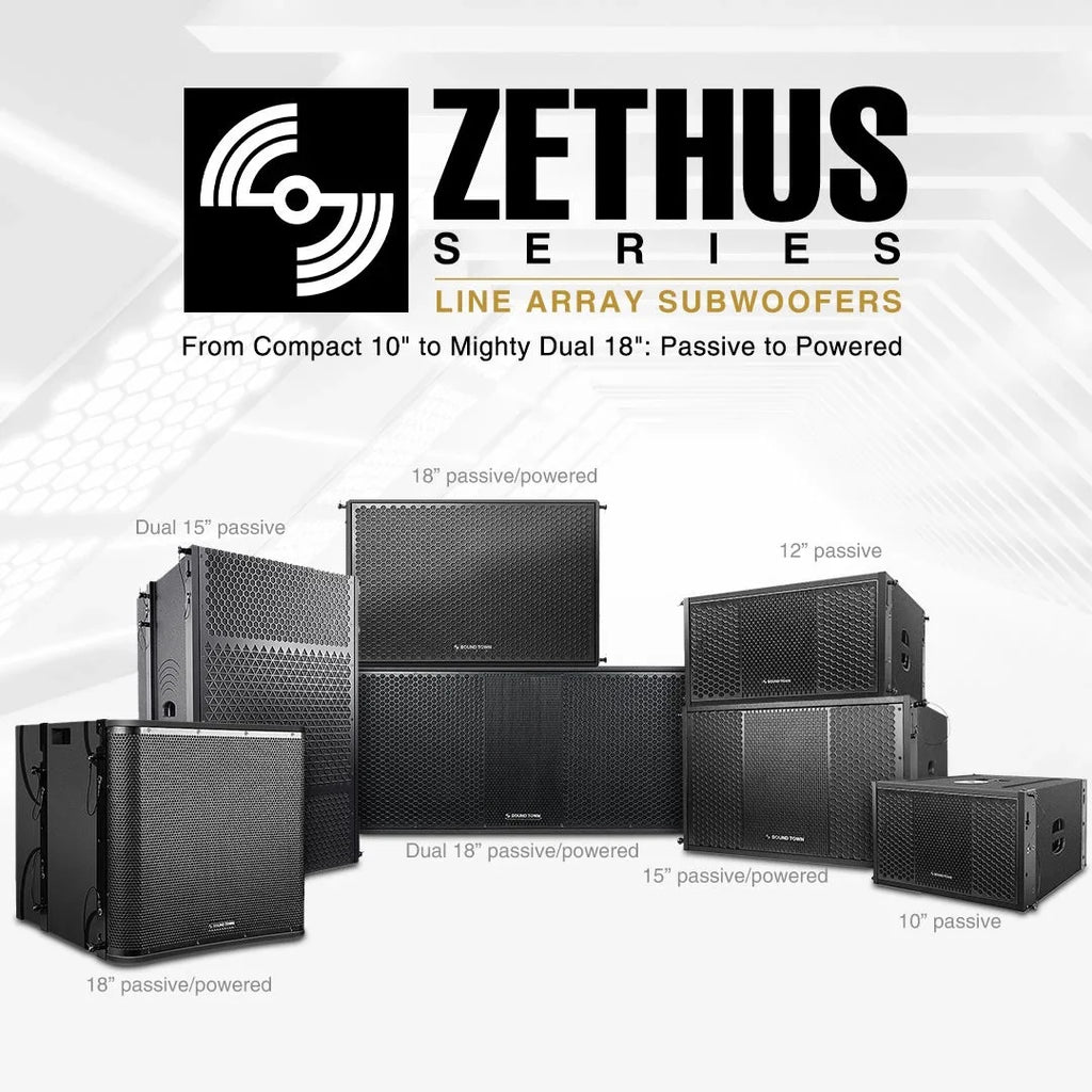 Sound Town ZETHUS Series 2X12" 1200W Line Array Subwoofer (ZETHUS-210S)