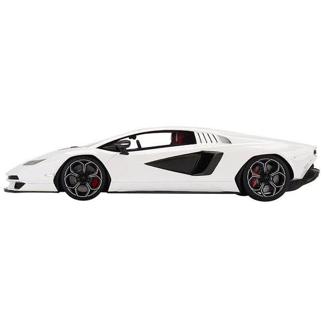 Lamborghini Countach LPI 800-4 Bianco Siderale White with Dark Accents 1 by 18 Scale Model Car