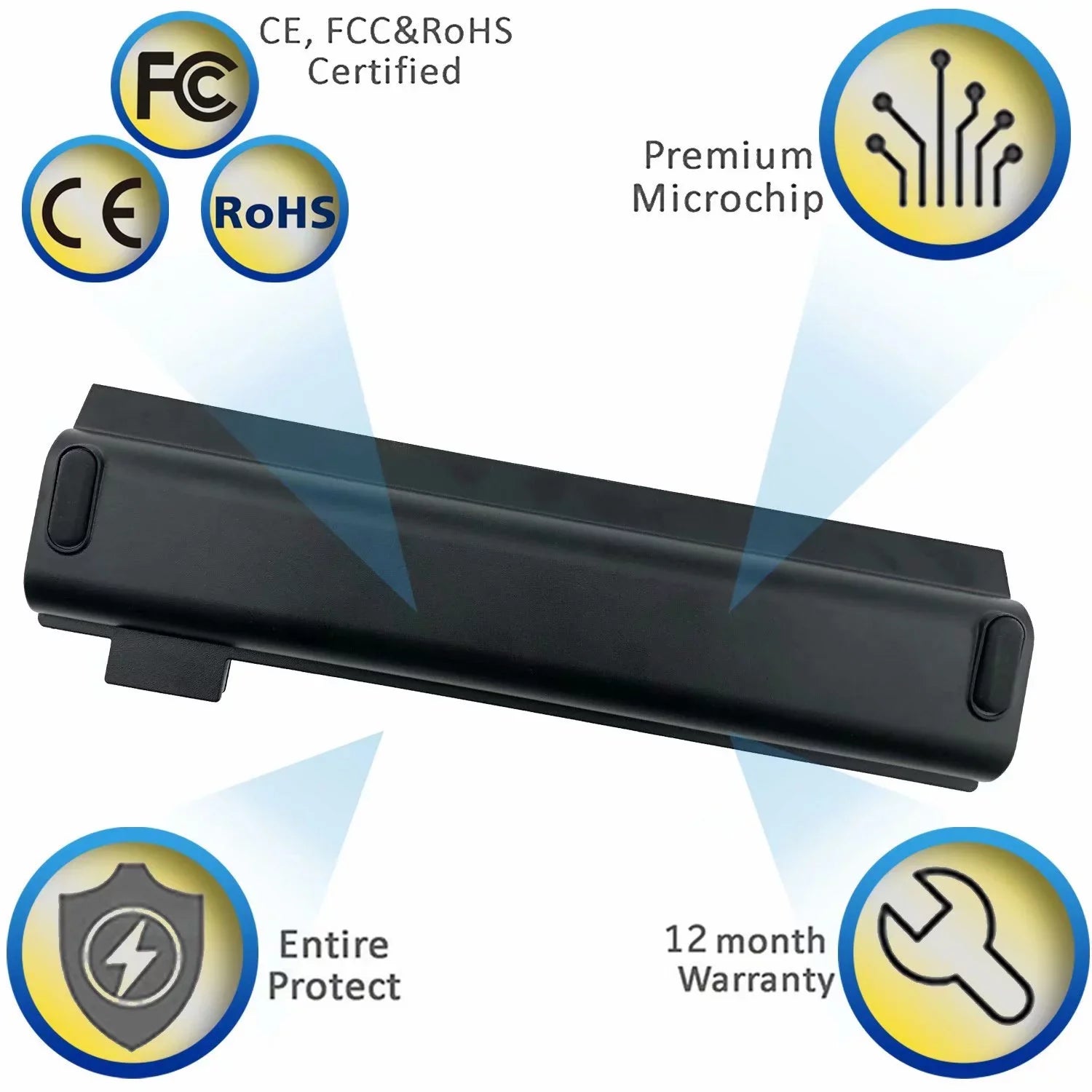 EBK 61++ People Laptop Battery Compatible with Lenovo ThinkPad A475 A485 TP25 P51S P52S T470 T480 T570 T580 Series 01AV492 01AV427 01AV428 (10.8V 72Wh)