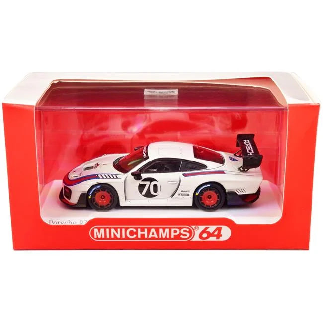 2018 Porsche 935 & 19 No.70 Martini Racing with Graphics 1 by 64 Scale Diecast Model Car, White