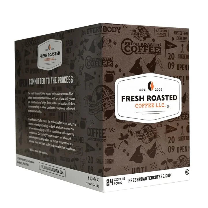 Fresh Roasted Coffee, Dark Guatemalan Huehuetenango Coffee Pods, Dark Roast, K-cup Compatible, 72 Count