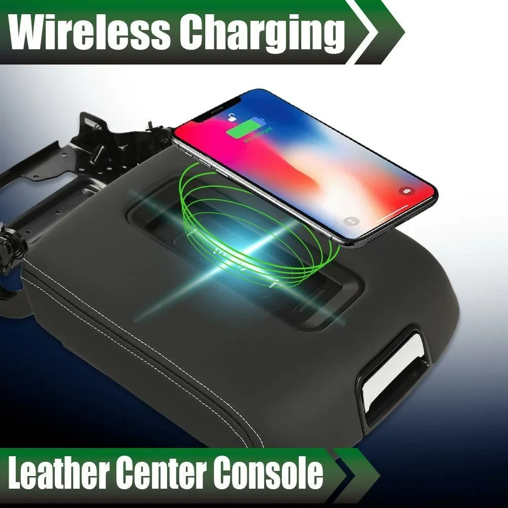 Center Console Armrest Lid With Wireless Charging Fit For 15-20 Chevy Tahoe