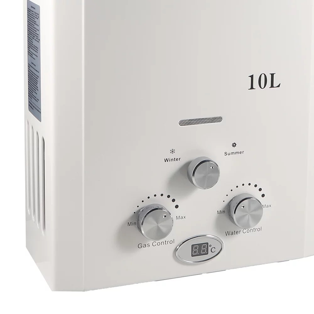 G · PEH 10L Natural Gas Tankless Hot Water Heater Instant Kitchen Boiler w/Shower Head