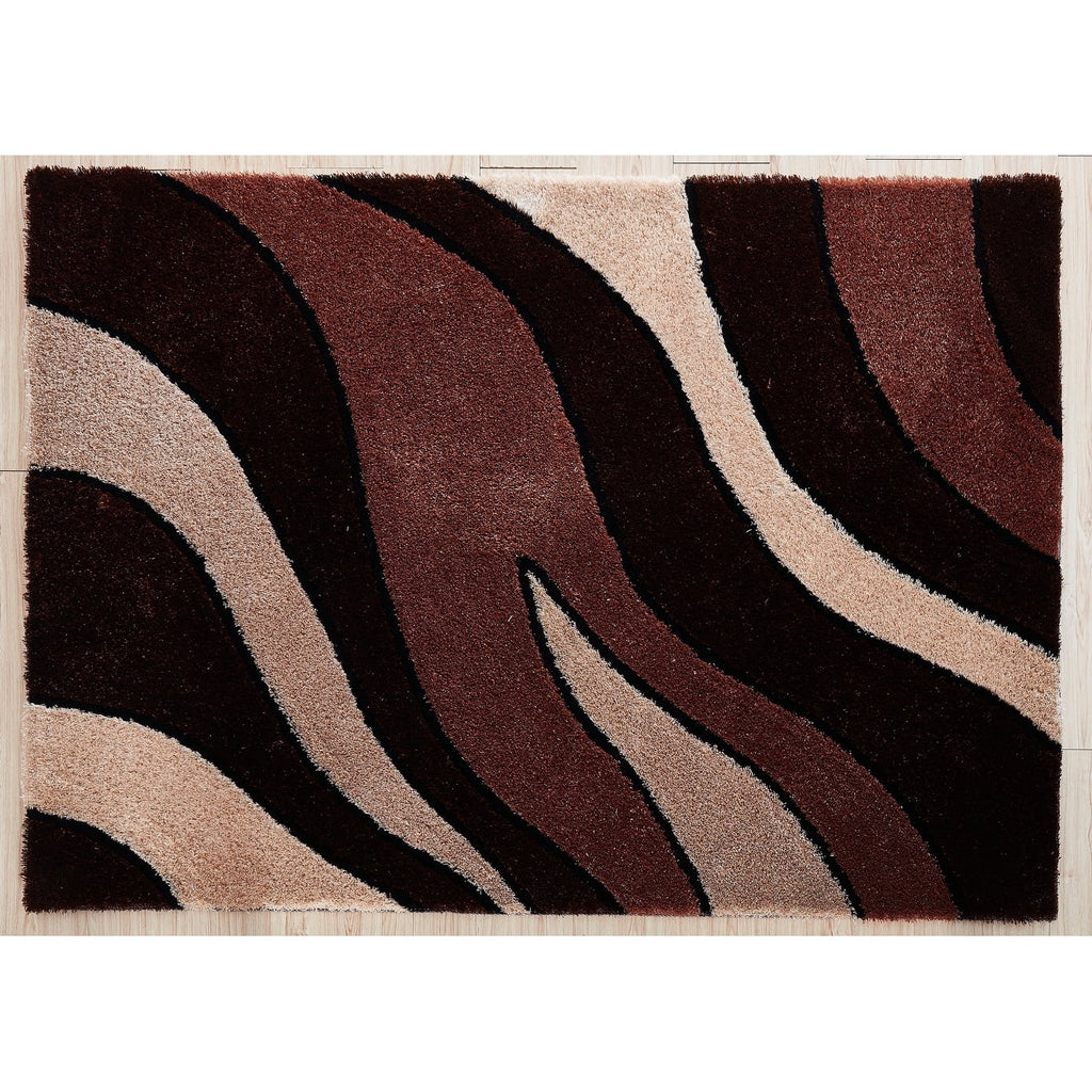 Amazing Rugs AC1024-57 5 x 7 ft. Aria Collection Soft Pile Hand Tufted Shag Area Rug in Grey & Turquoise