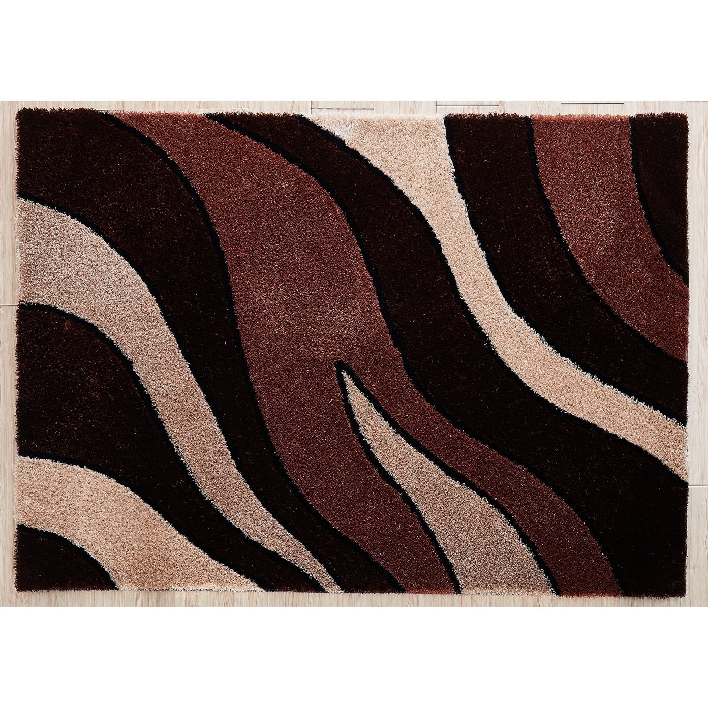 Amazing Rugs AC1024-57 5 x 7 ft. Aria Collection Soft Pile Hand Tufted Shag Area Rug in Grey & Turquoise